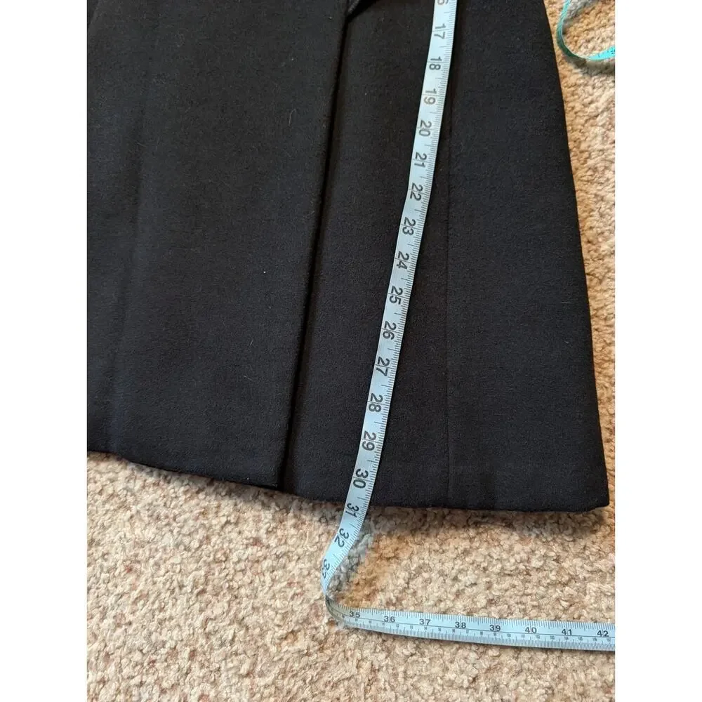 Rothschild Girls Black Faux Wool Ruffle Collar Button Up Pea Coat Jacket Sz 12